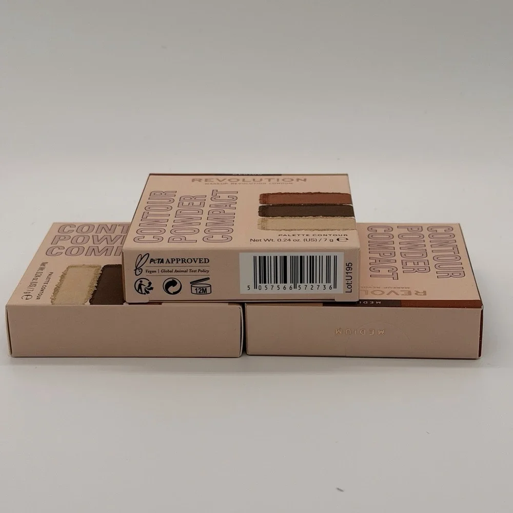 Lot of (3) Revolution Contour Powder Compacts LIGHT New In Box SEALED